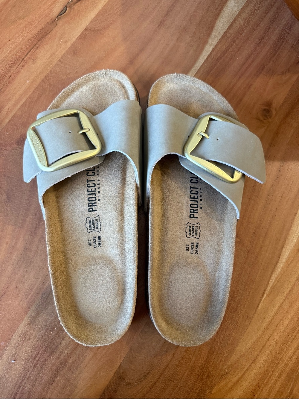 PROJECT CLOUD Buckle Slide Sandals in Taupe - Picture 6 of 11